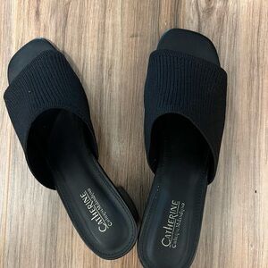 Catherine Malandrino Black Knit Mules